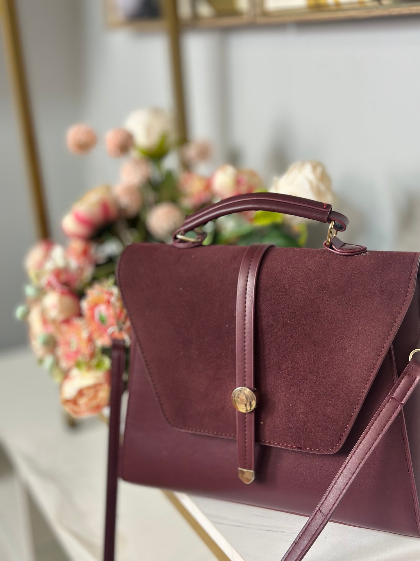 Baboo Luxury PU Leather Bag - with Gold Accent Closure