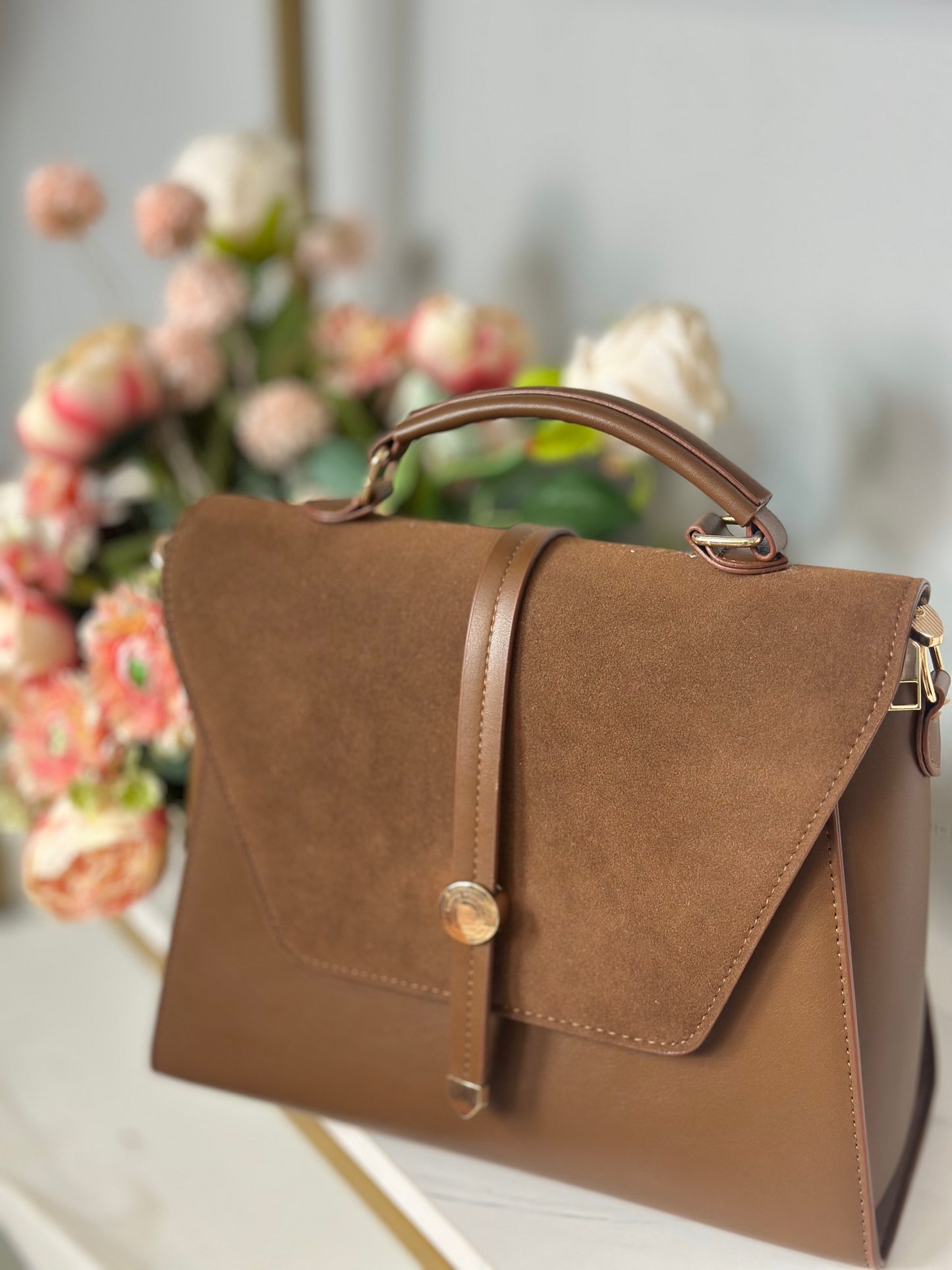 Baboo Luxury PU Leather Bag - with Gold Accent Closure