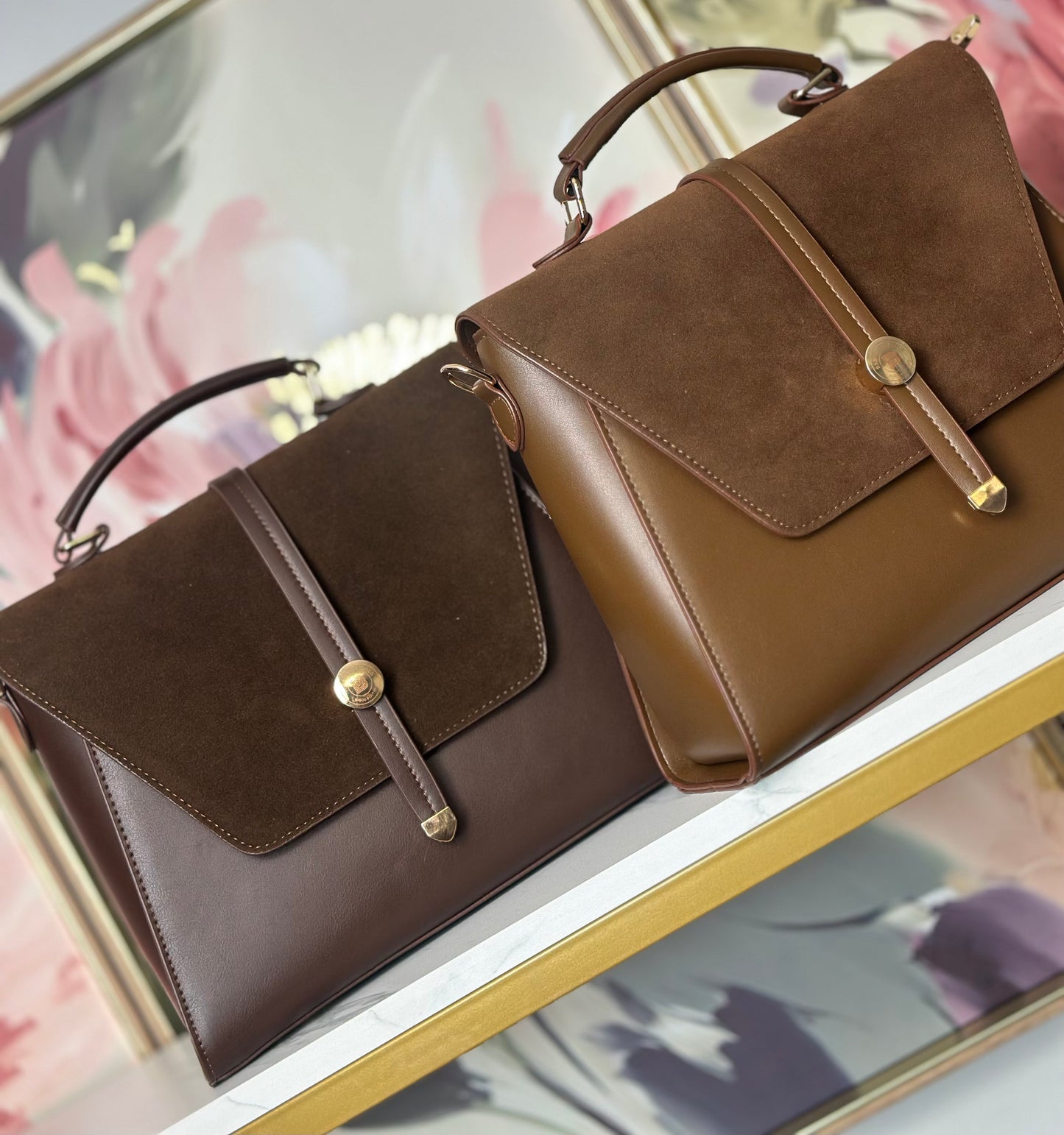 Baboo Luxury PU Leather Bag - with Gold Accent Closure