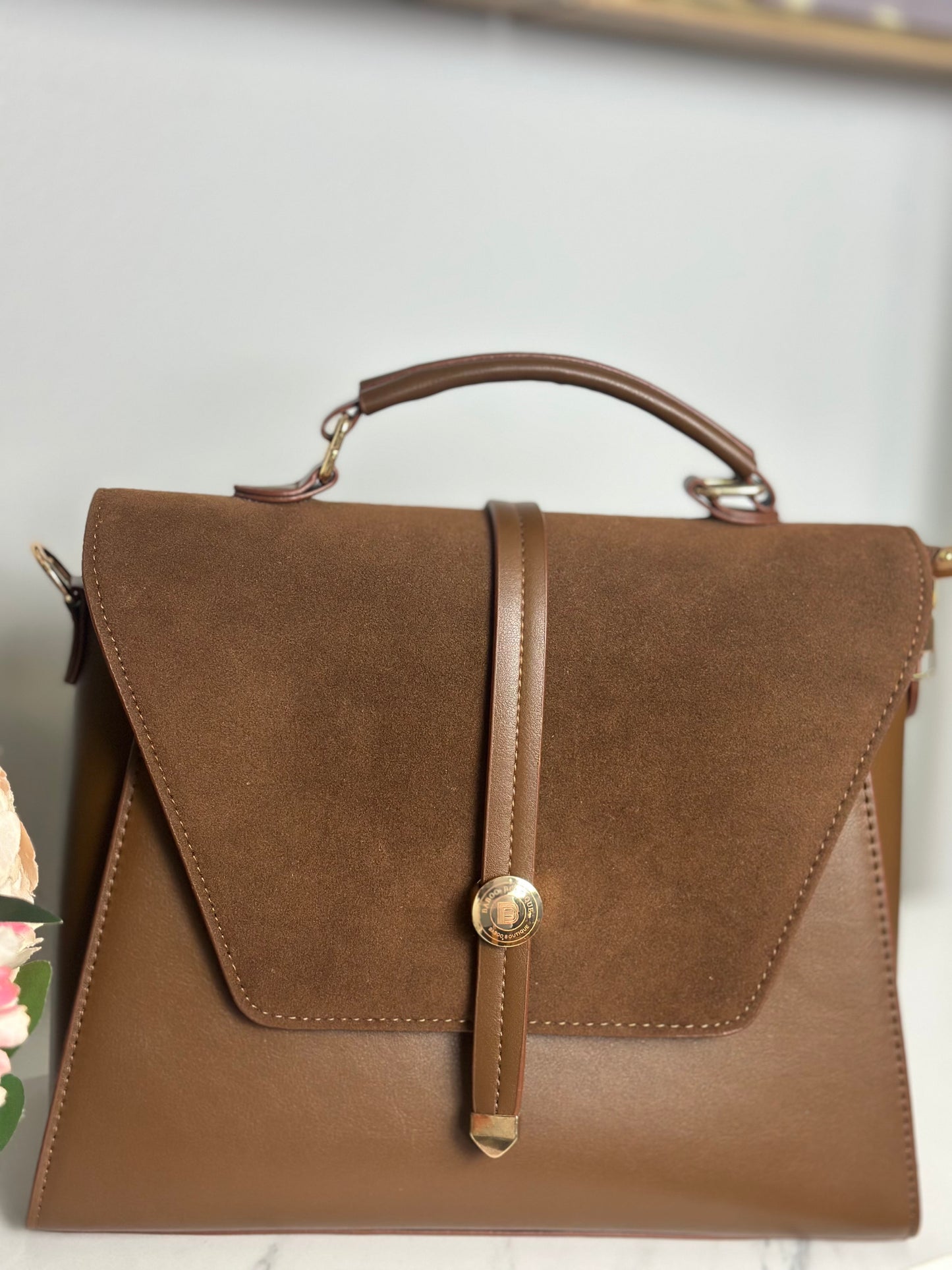 Baboo Luxury PU Leather Bag - with Gold Accent Closure