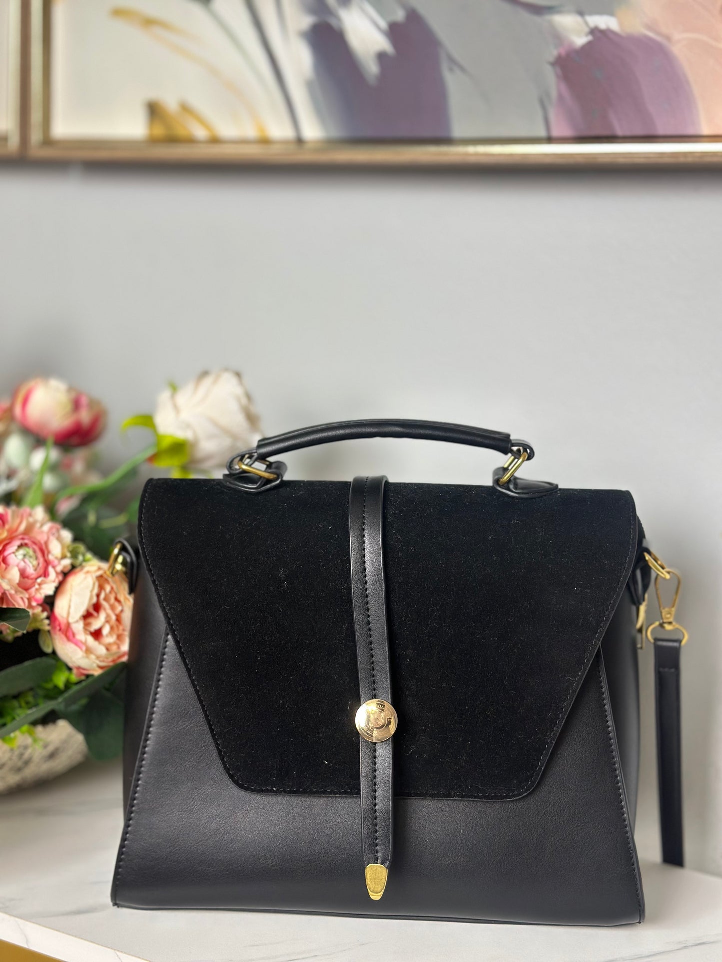 Baboo Luxury PU Leather Bag - with Gold Accent Closure